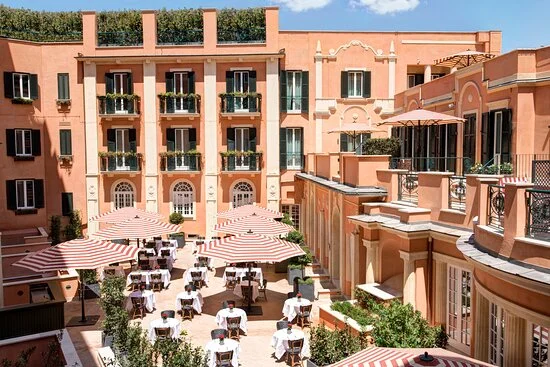 Hotel de la Ville Rome rooftop terrace with city views