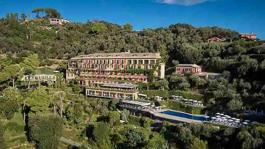 Splendido Portofino luxury hotel overlooking the harbor